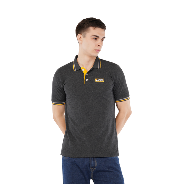 JCB Charcoal Melange Polo T-Shirt