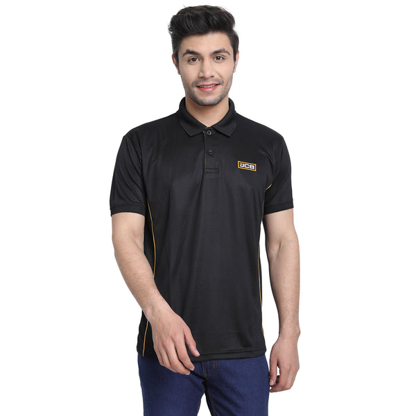 JCB Black Dryfit Polo T-Shirt