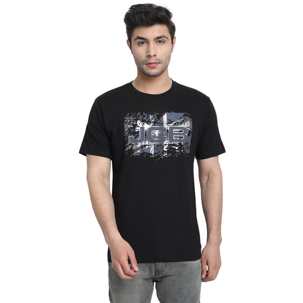 JCB Black Round Neck Union Jack T-Shirt