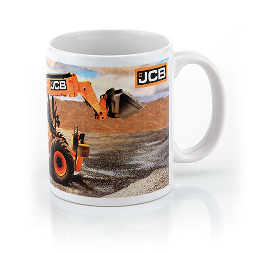 JCB White Mug Loadall