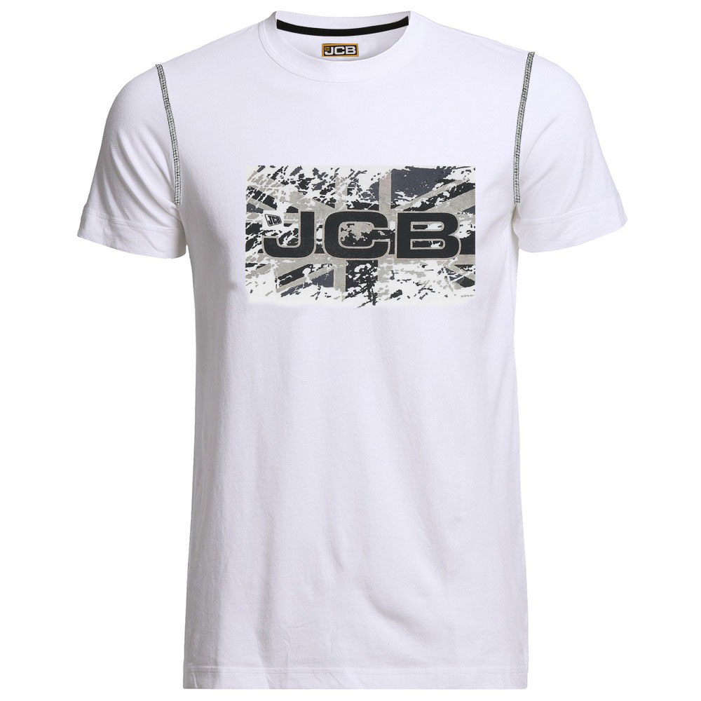 JCB White Round Neck Union Jack T-Shirt – JCB India
